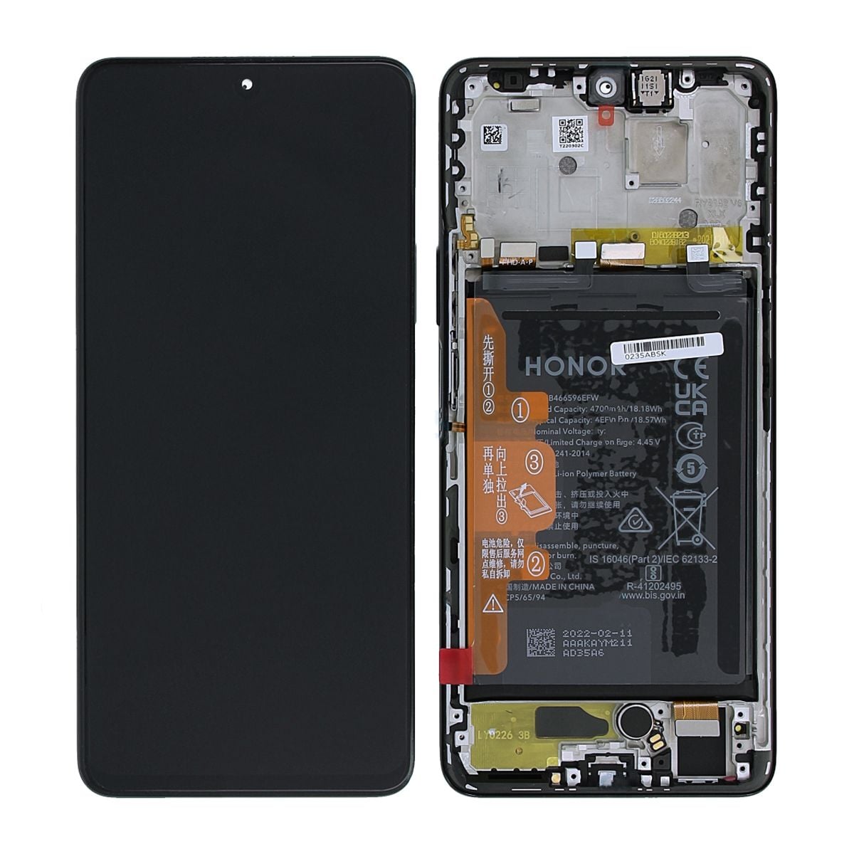 Huawei Honor Magic4 Lite Skärm med LCD Display + Batteri Original - Svart image 1