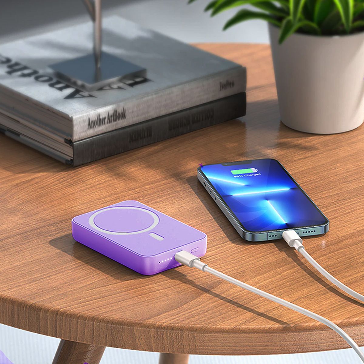 Powerbank Magnetic with Wireless Charging 10000 mAh - Pink