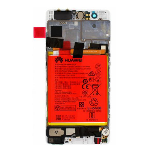 Huawei P9 Skärm med LCD Display och Batteri Original - Silver image 2