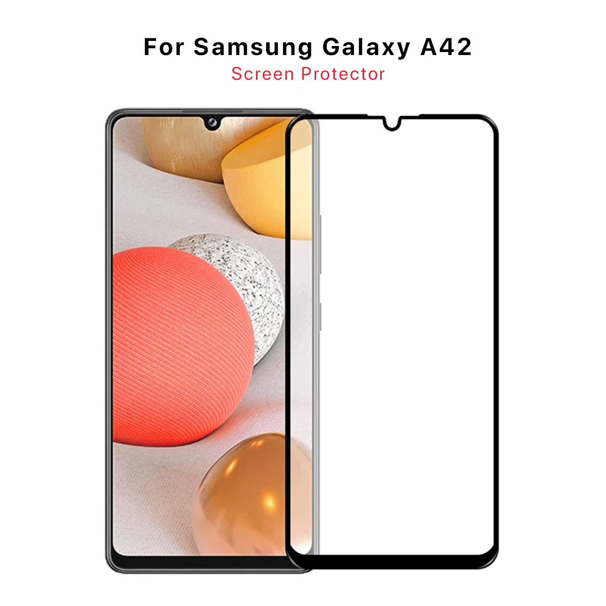 Skärmskydd Samsung A42 5G - 3D Härdat Glas Svart (bulk) image 1