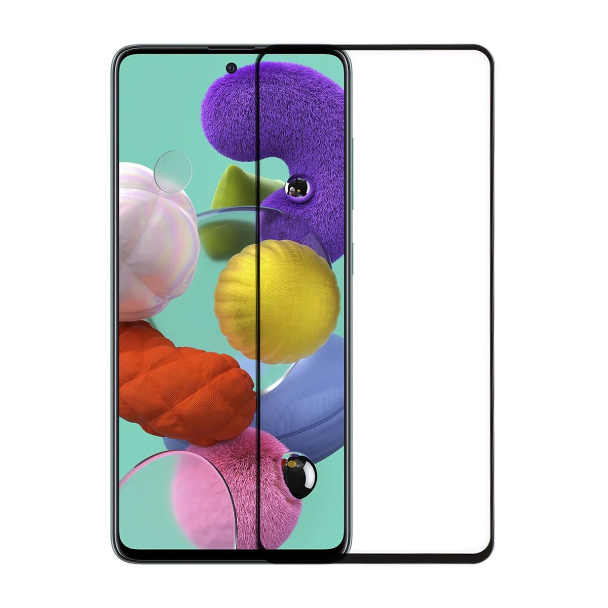 Skärmskydd och kameraskydd Samsung A51- 3D Härdat Glas Bulk