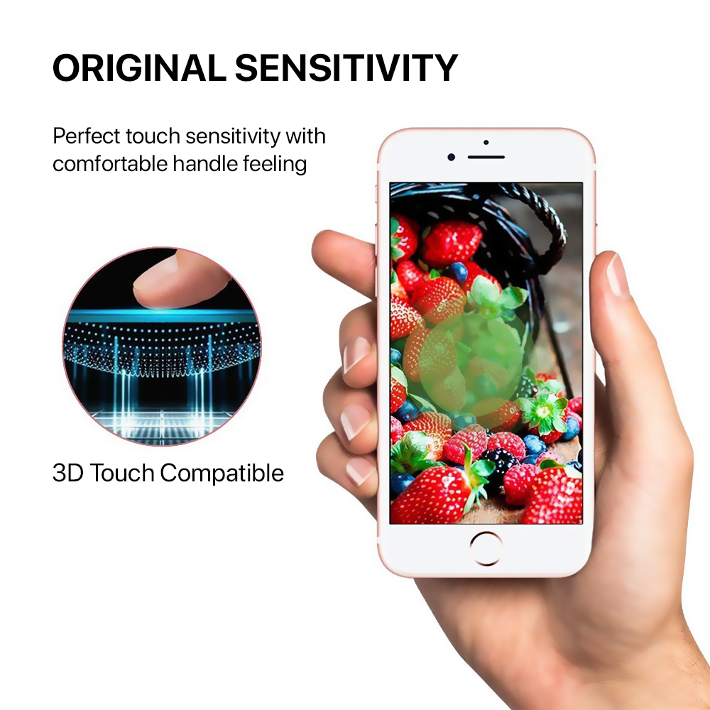 Skärmskydd Privacy iPhone 7/8/SE 2020 - 3D Härdat Glas Vit Bulk