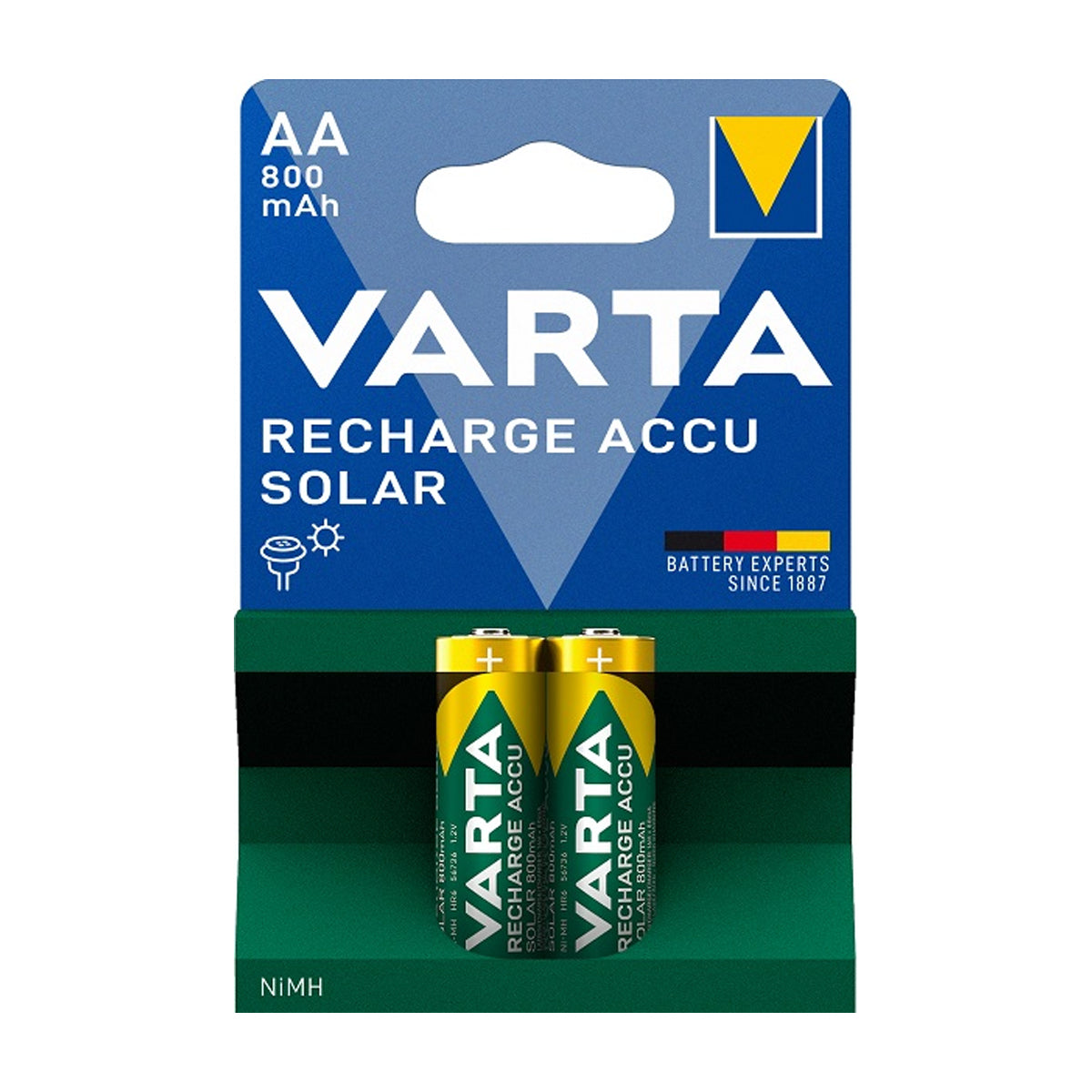 Varta Solar (Uppladdningsbart) AA Batteri 1.2V - 2-pack image 2