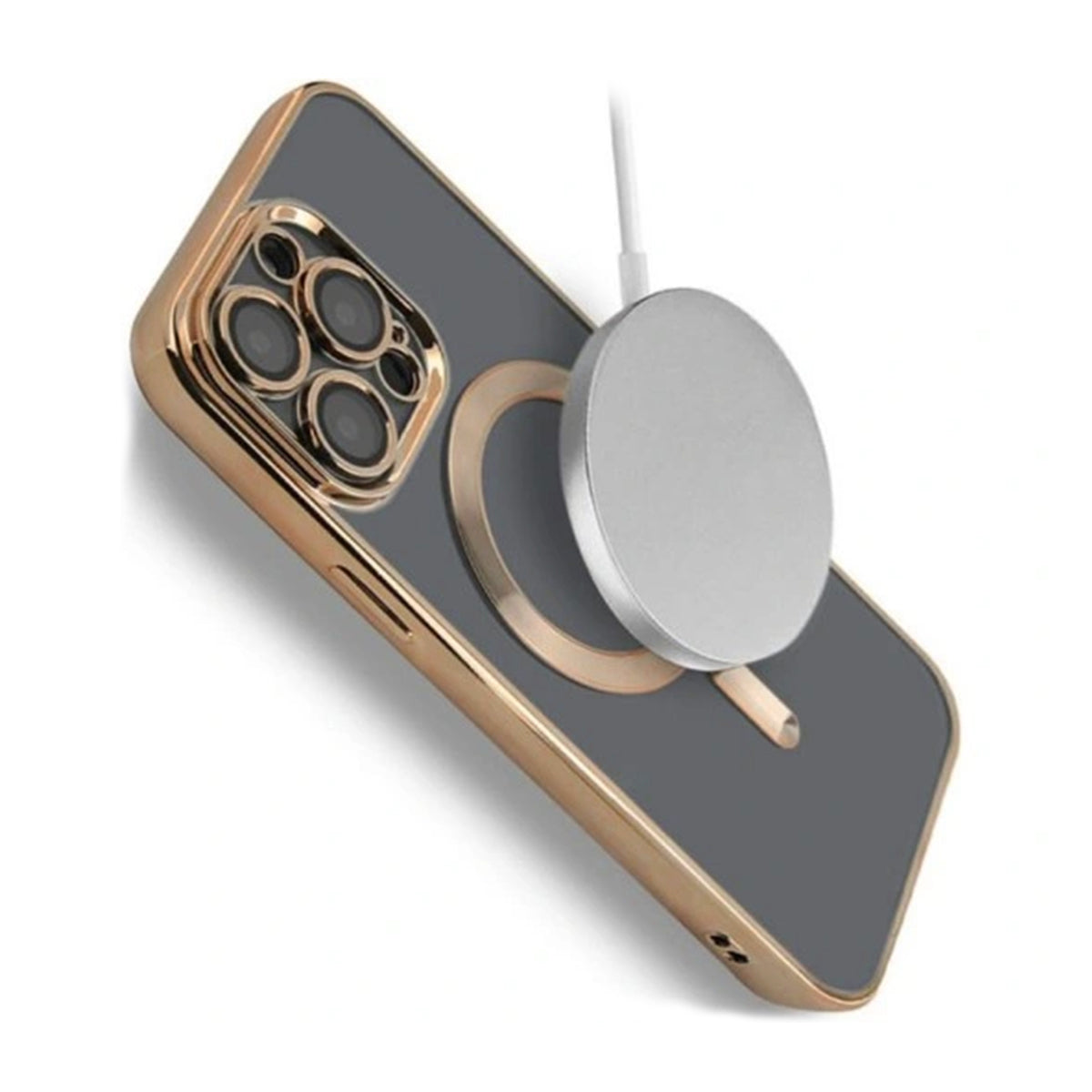 Luxury Mobilskal med Magsafe iPhone 15 Pro - Guld image 5