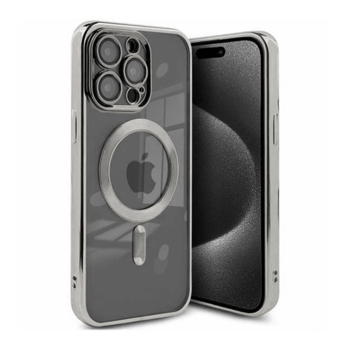 Luxury Mobilskal med Magsafe iPhone 15 Pro - Silver image 1