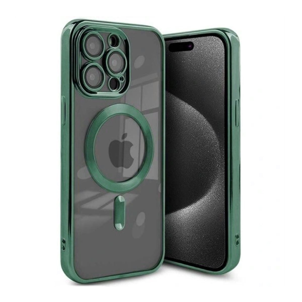 Luxury Mobilskal med Magsafe iPhone 15 Pro Max - Militärgrön image 1