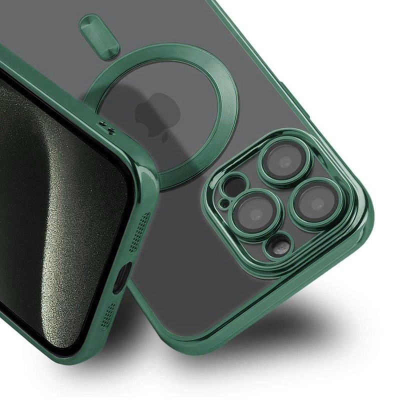 Luxury Mobilskal med Magsafe iPhone 15 Pro Max - Militärgrön image 7