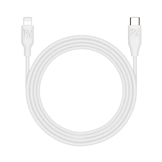Rvelon iPhone-kabel USB C till Lighnting MFi Silikon Rvelon 1M Vit image 1