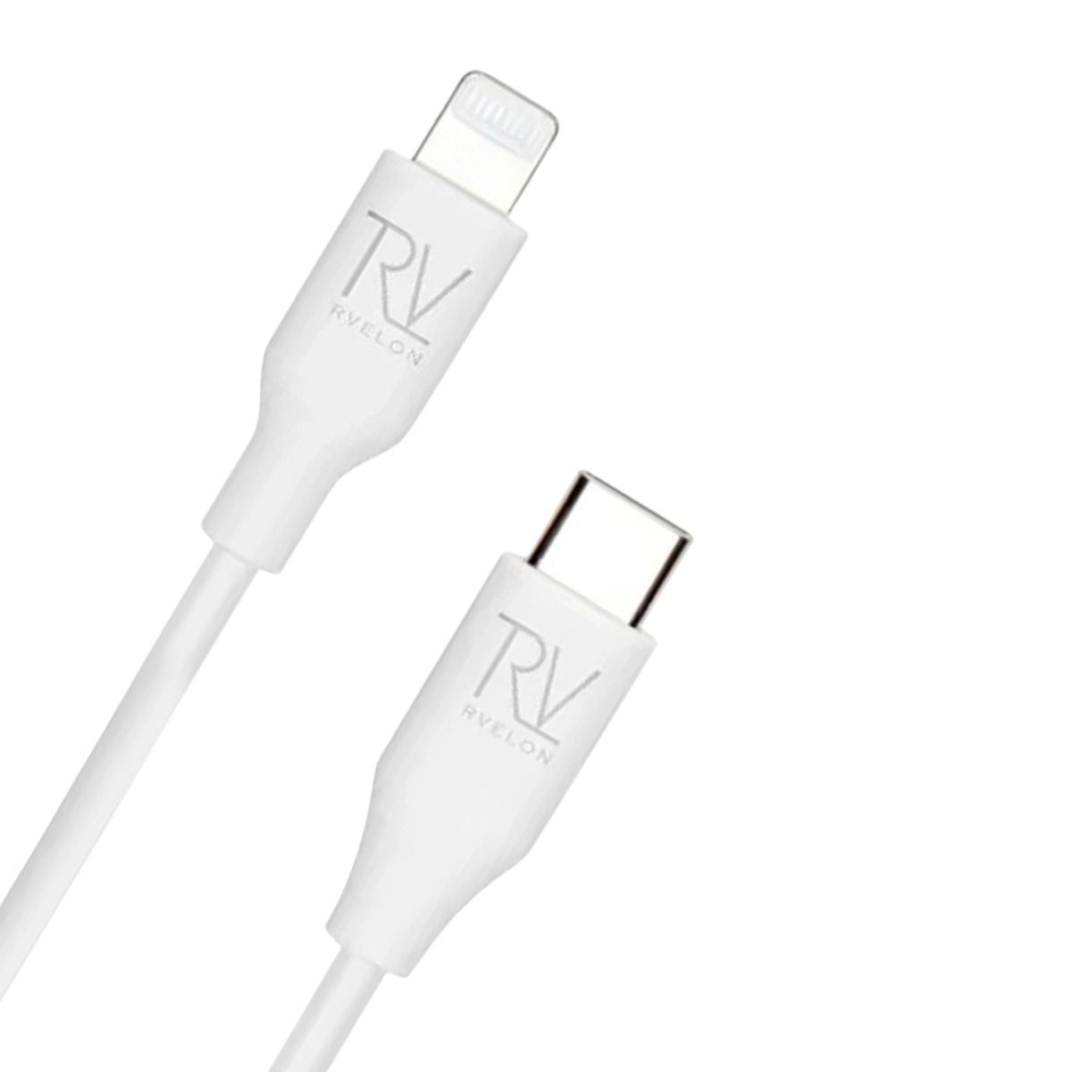 Rvelon iPhone-kabel USB C till Lighnting MFi Silikon Rvelon 1M Vit image 2