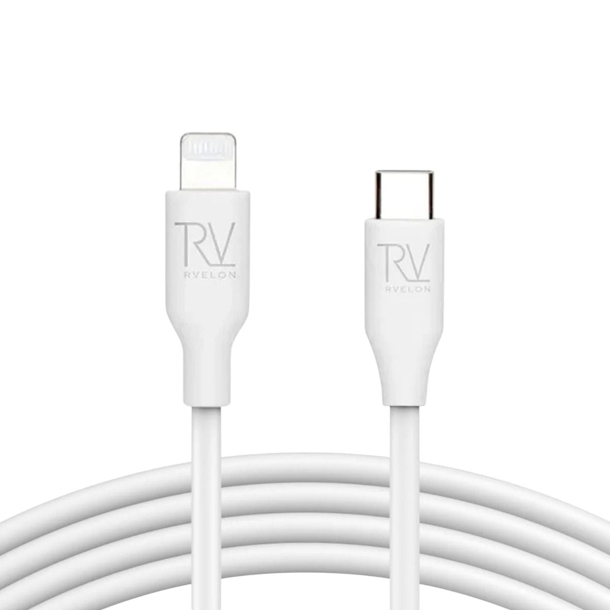Rvelon iPhone-kabel USB C till Lighnting MFi Silikon Rvelon 1M Vit image 3
