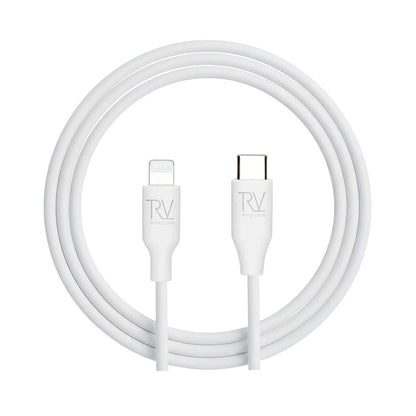 Rvelon iPhone-kabel USB C till Lighnting MFi Silikon Rvelon 1M Vit image 4