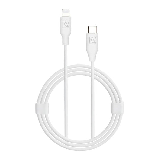 Rvelon iPhone-kabel USB C till Lightning MFi Silikon 2M Vit image 1