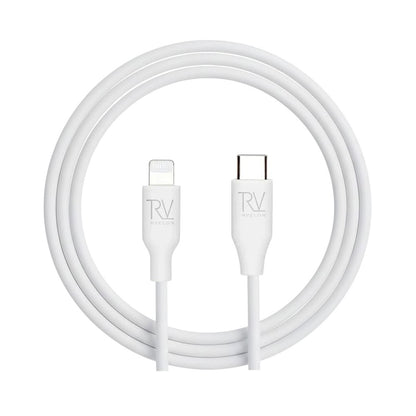 Rvelon iPhone-kabel USB C till Lightning MFi Silikon 2M Vit image 4