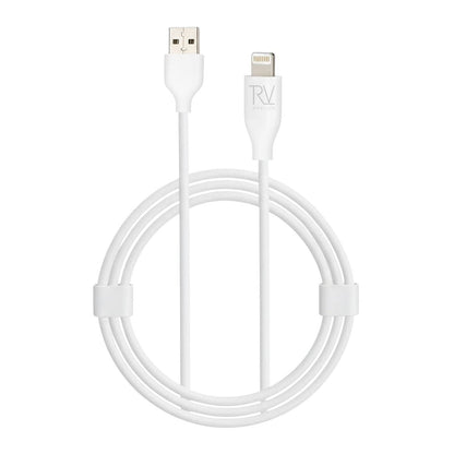 Rvelon iPhone-kabe USB A till Lightning MFi Silikon 1M Vit image 1