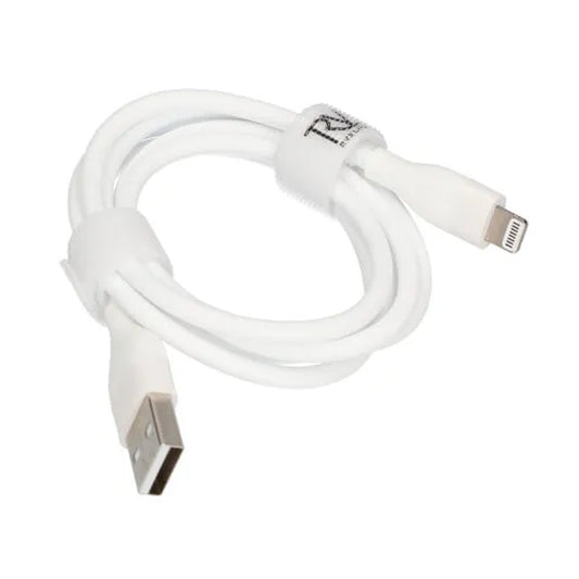 Rvelon iPhone-kabe USB A till Lightning MFi Silikon 1M Vit image 2