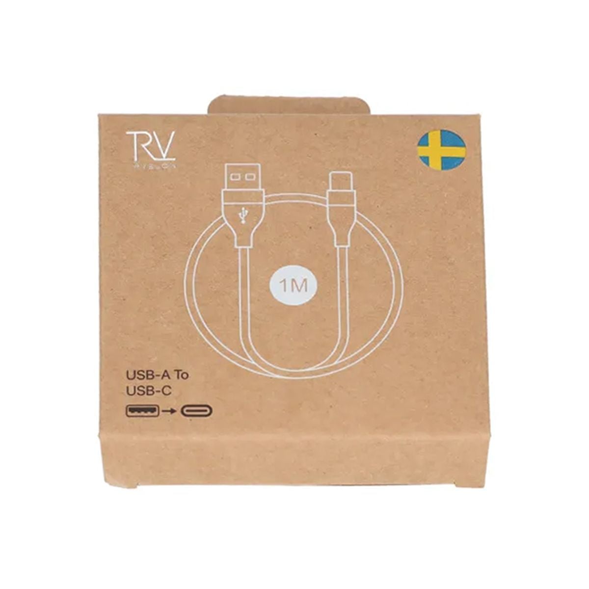 Rvelon Laddkabel USB A till USB C Silikon 60W - 1M Vit image 3