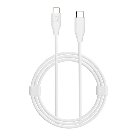 Rvelon Laddkabel USB C till USB C Silikon 60W - 1M Vit image 1