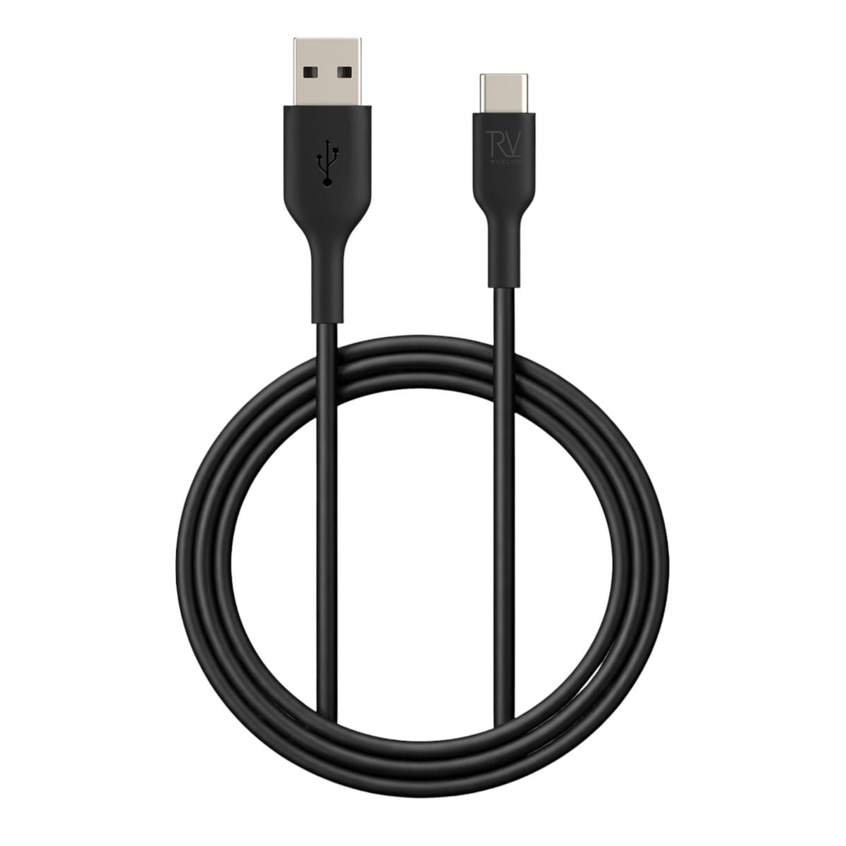 Rvelon USB-A till USB-C Kabel 1 Meter - Svart image 1