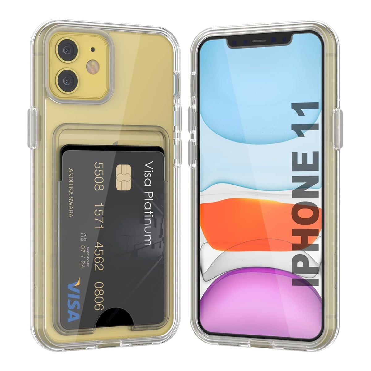 iPhone 11 Mobilskal med Korthållare TPU Rvelon  - Transparent image 1
