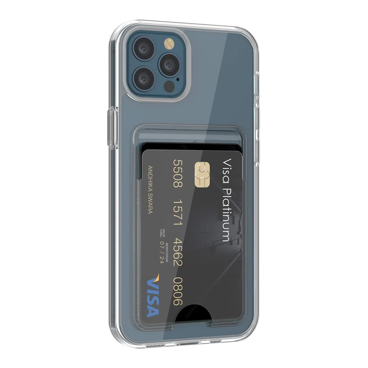 iPhone 12/12 Pro Mobilskal med Korthållare TPU Rvelon  - Transparent image 3