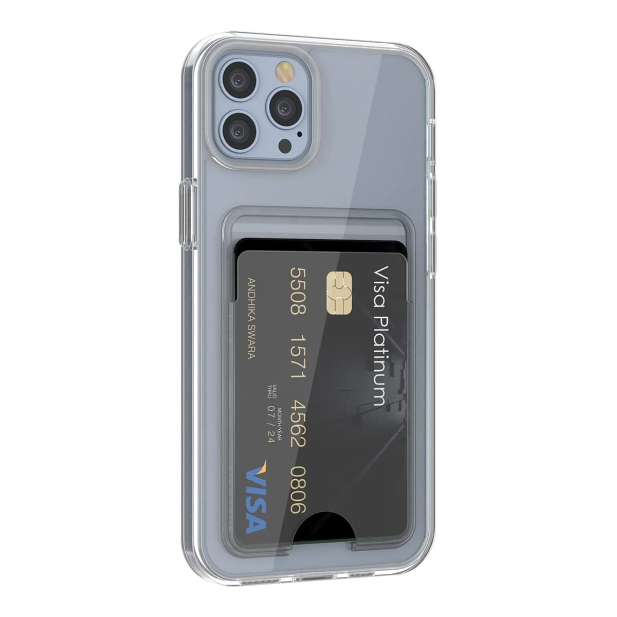 iPhone 13 Pro Mobilskal med Korthållare TPU Rvelon  - Transparent image 3