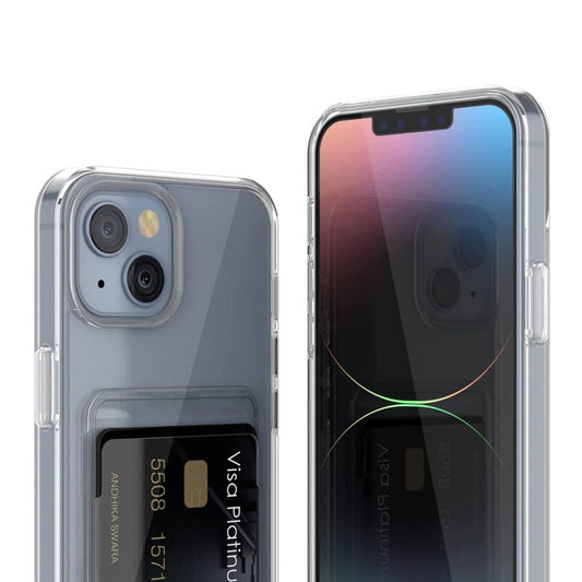 iPhone 14 Mobilskal med Korthållare TPU Rvelon  - Transparent image 2