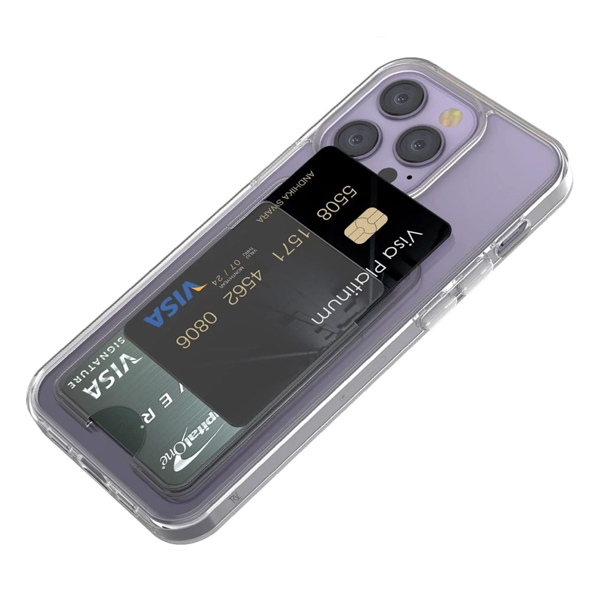 iPhone 14 Pro Max Mobilskal med Korthållare TPU Rvelon  - Transparent image 5