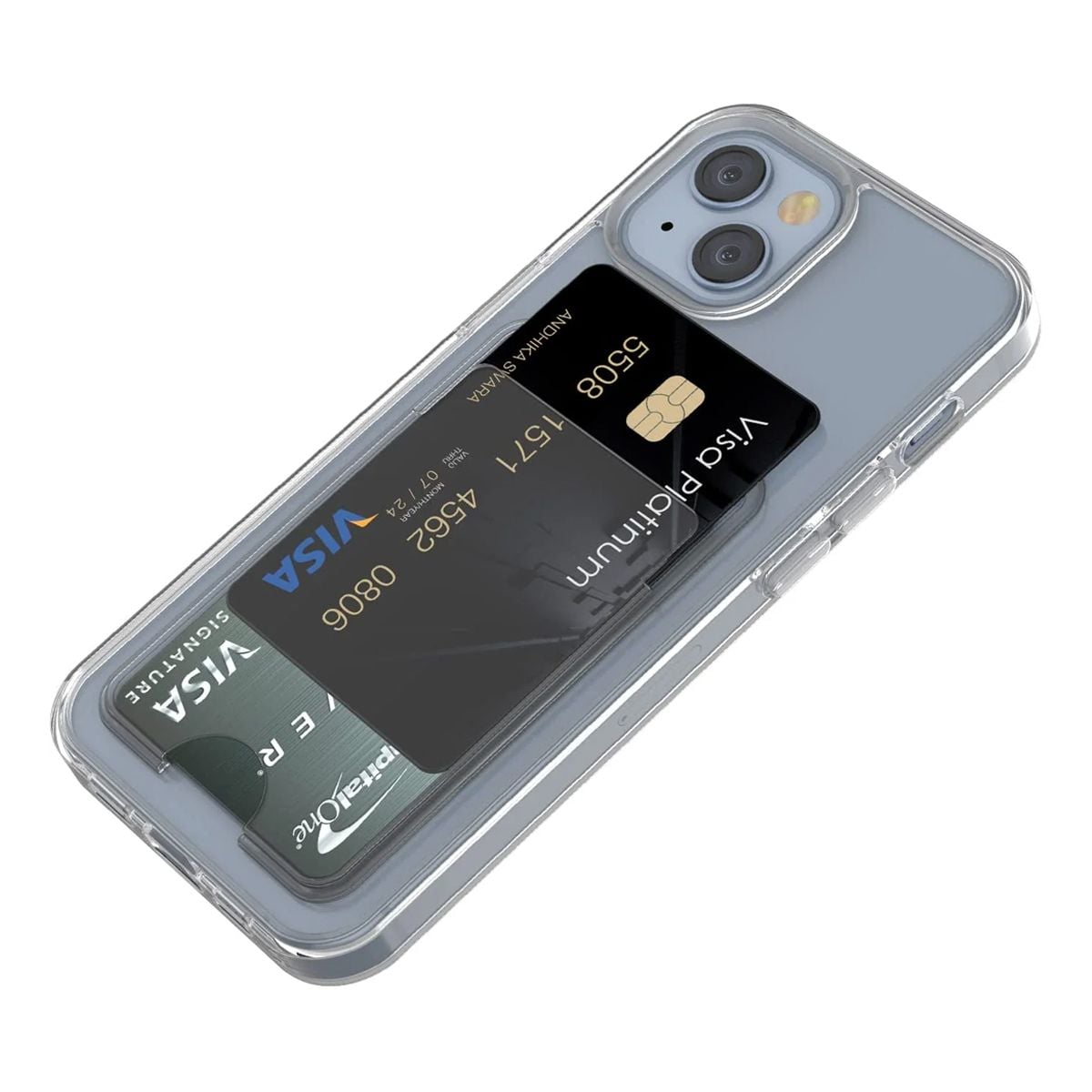 iPhone 15 Mobilskal med Korthållare TPU Rvelon  - Transparent image 5