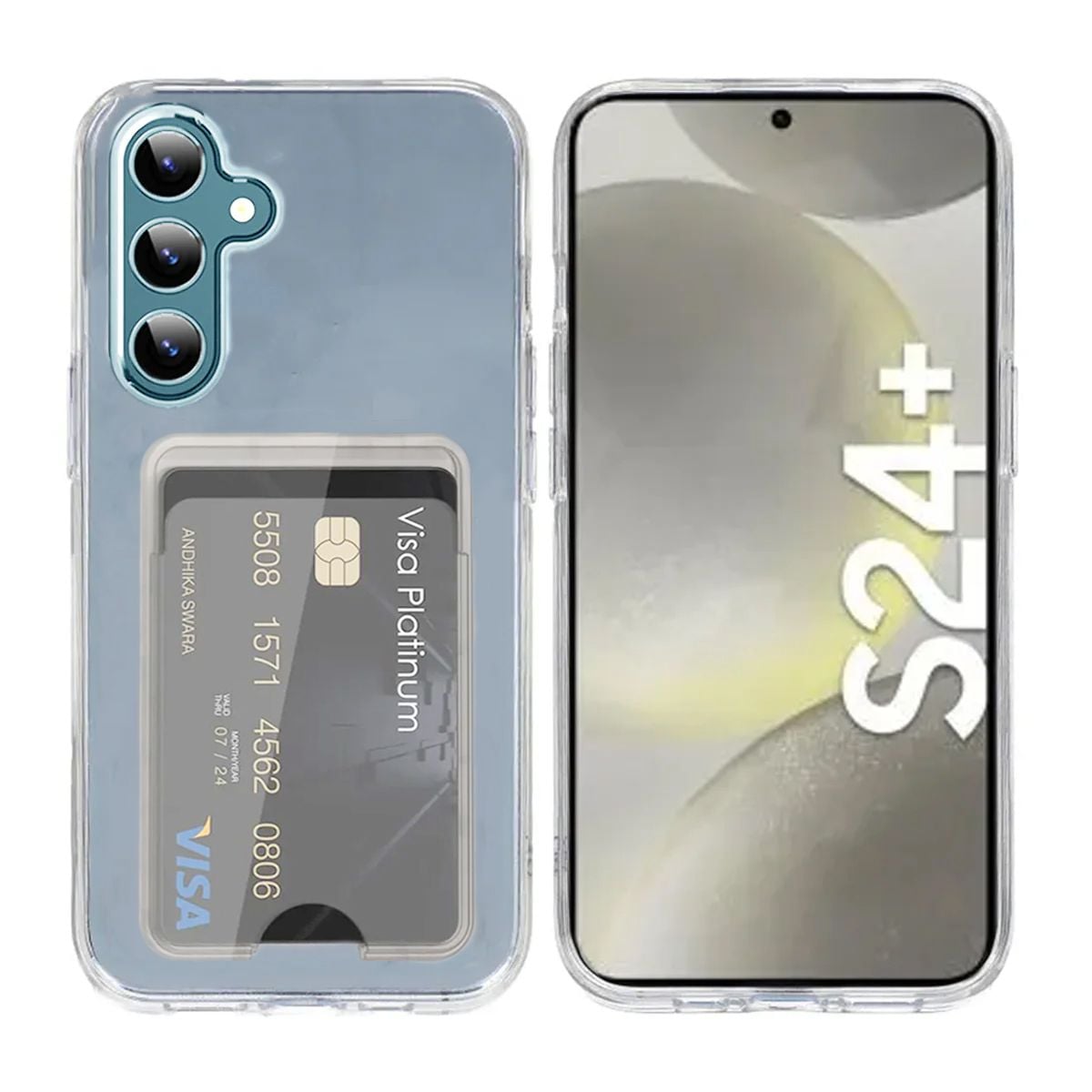 Samsung Galaxy S24 Plus Mobilskal med Korthållare Rvelon - Transparent image 1