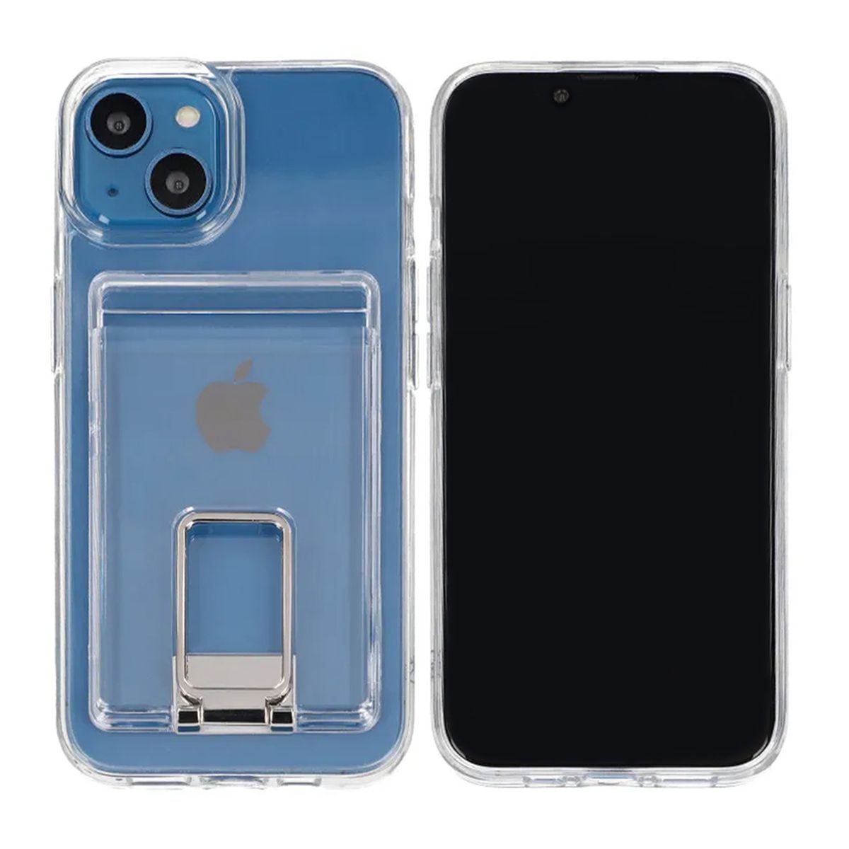 iPhone 14 Mobilskal med Korthållare och Stativ Rvelon  - Transparent image 1