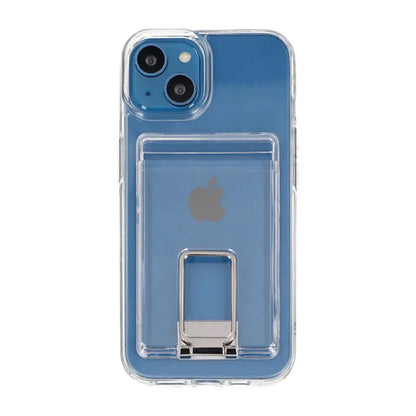 iPhone 14 Mobilskal med Korthållare och Stativ Rvelon  - Transparent image 2