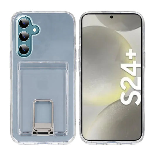 Samsung Galaxy S24 Plus Mobilskal med Korthållare och Stativ Rvelon  - Transparent image 1