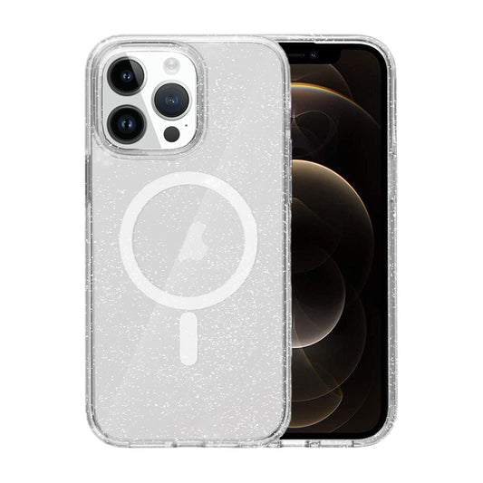 iPhone 12/12 Pro Mobilskal Stöttåligt med Glitter - Transparent image 1
