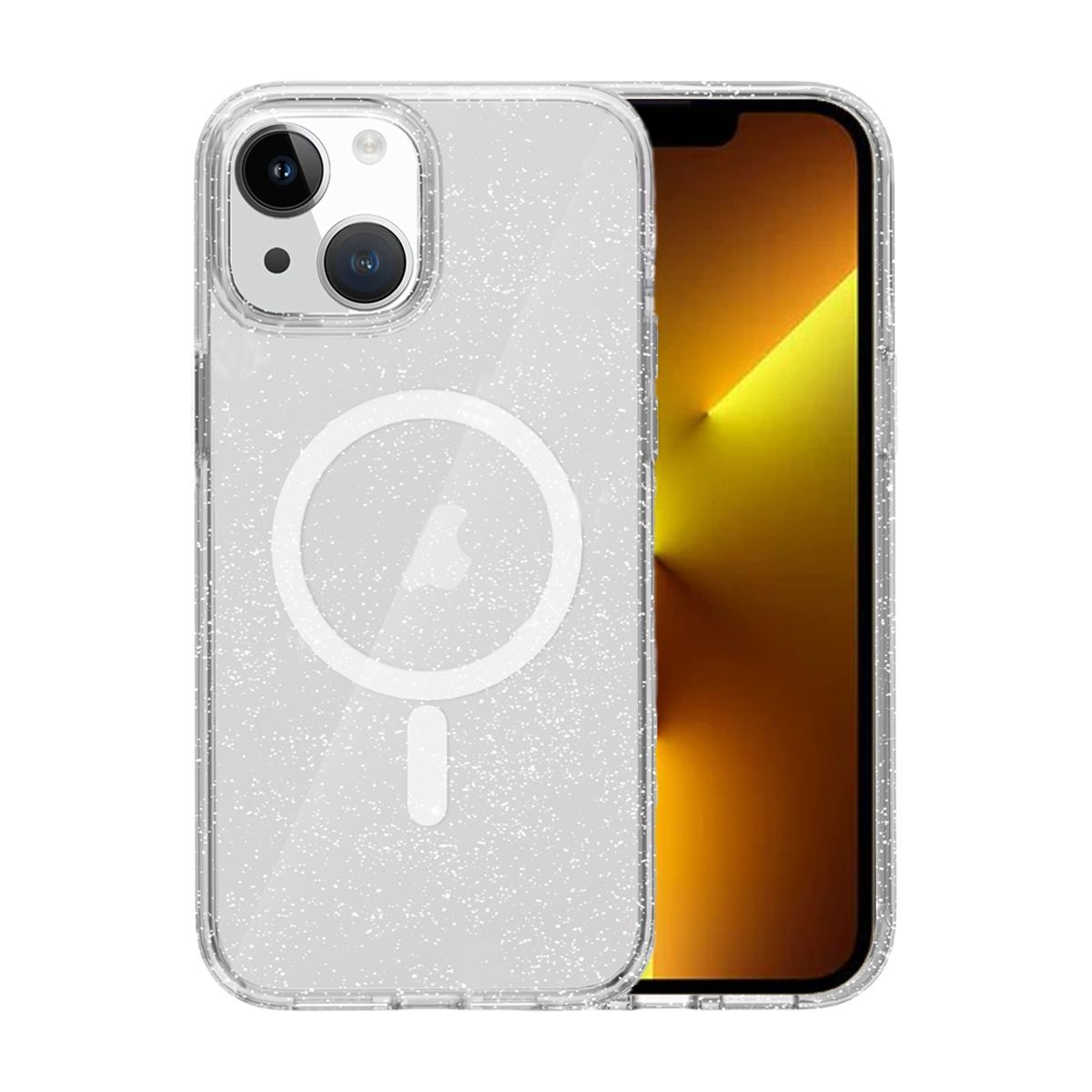 iPhone 13 Mobilskal Stöttåligt med Glitter - Transparent image 1
