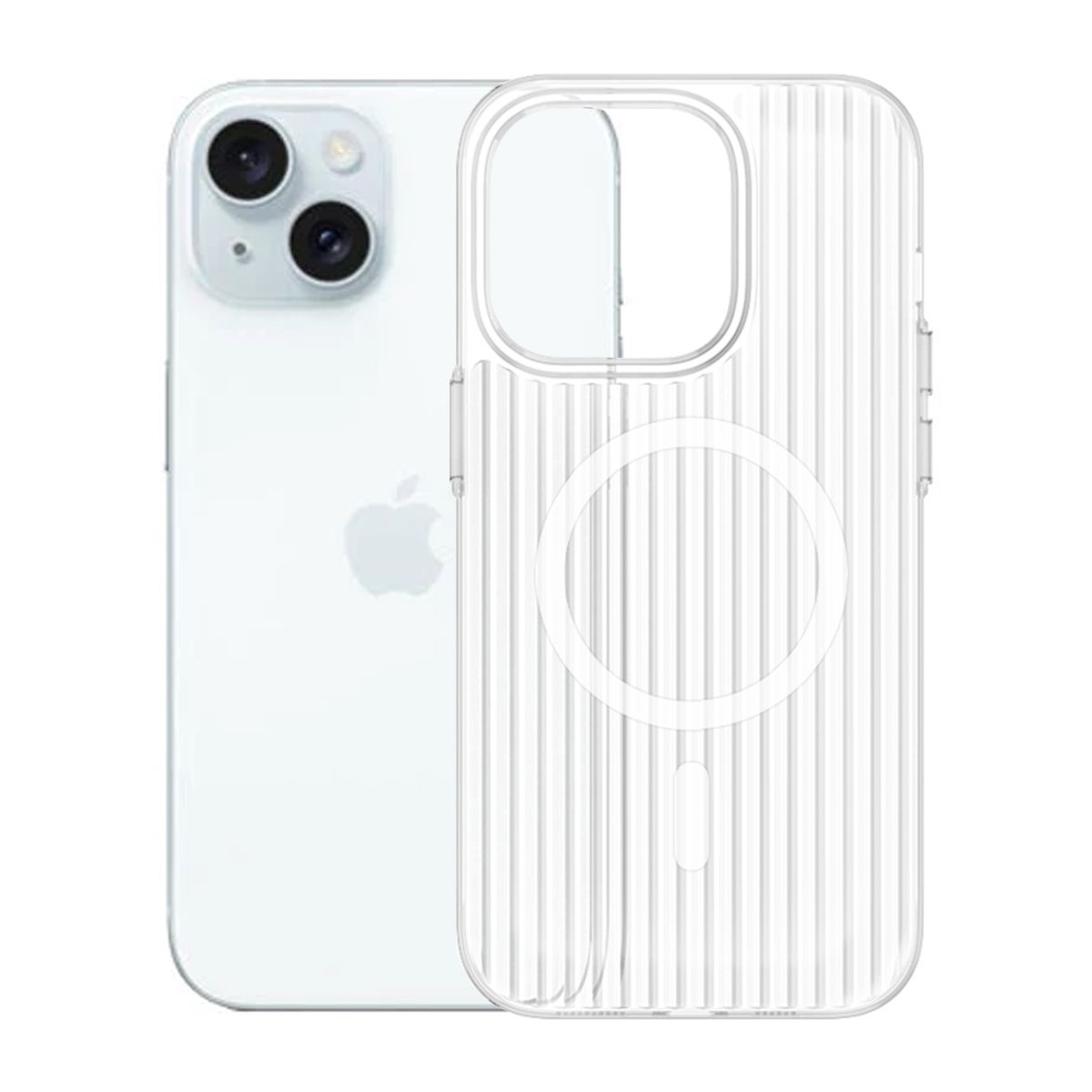 iPhone 14/13 Mobilskal Korrugerad - Transparent image 1