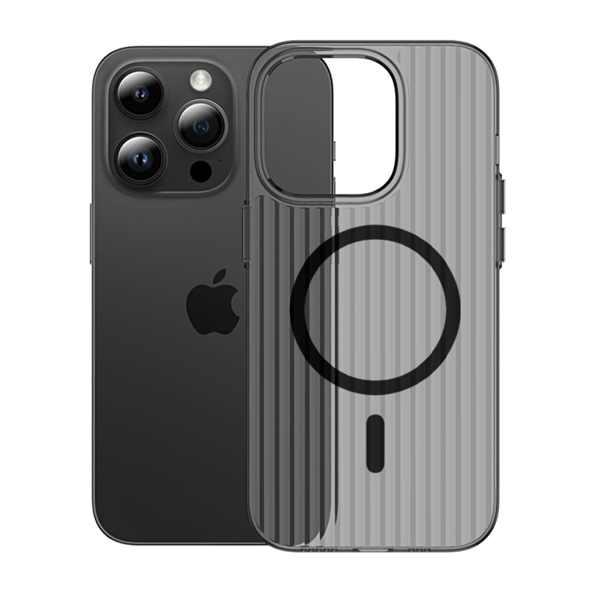 iPhone 15 Pro Max Mobilskal Korrugerad - Svart image 1