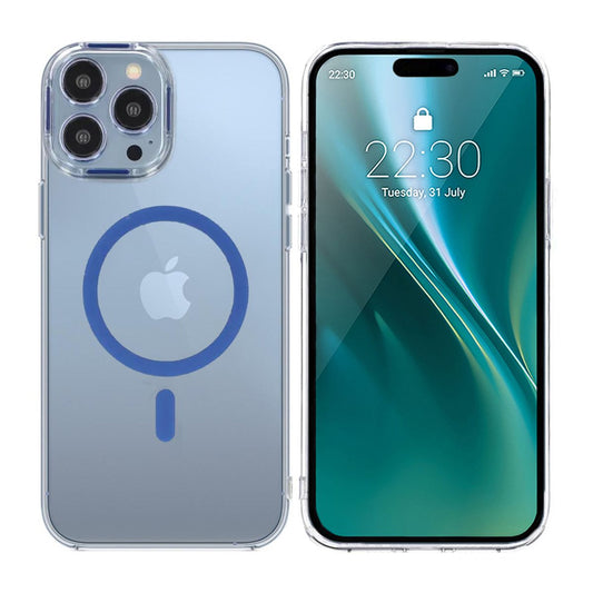 iPhone 14 Pro Max Stöttålig Mobilskal med Magsafe - Blå image 1