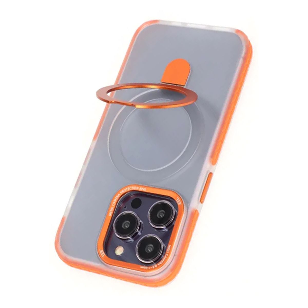iPhone 15 Pro Mobilskal med Magsafe och Stativ - Orange image 5