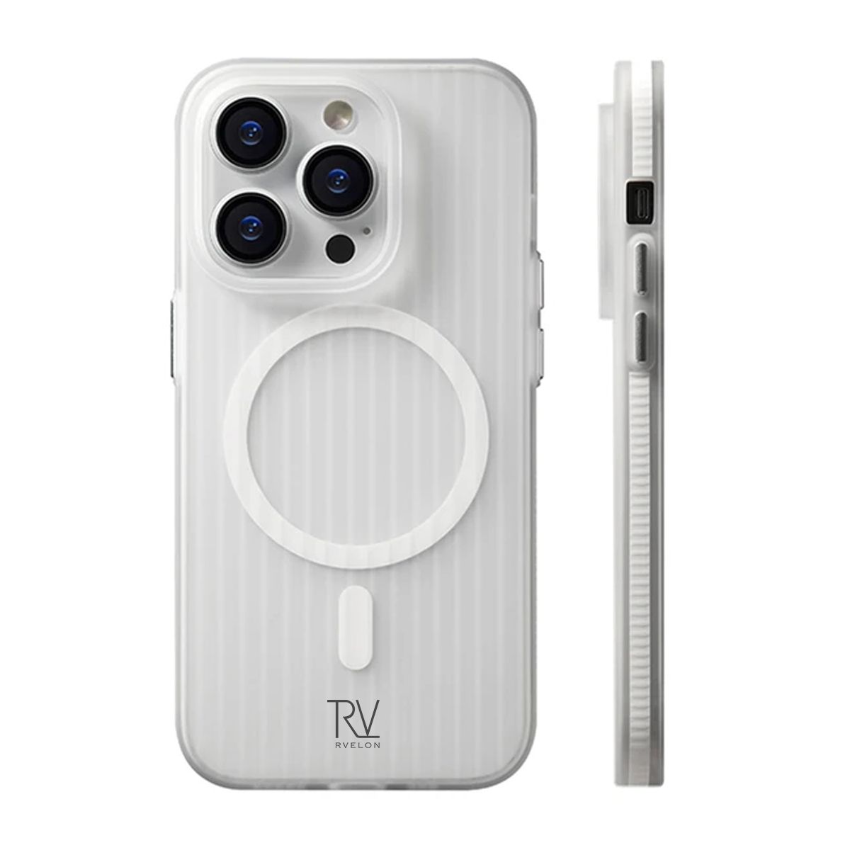 iPhone 15 Pro Max Mobilskal Korrugerad med Magsafe Rvelon - Vit image 1