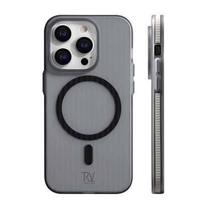 iPhone 15 Pro Mobilskal Korrugerad med Magsafe Rvelon - Grå image 1