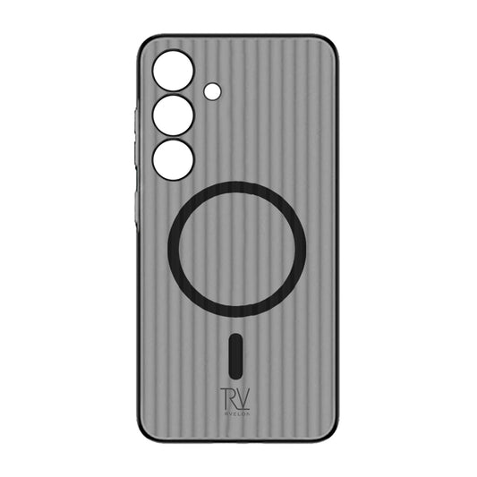 Samsung Galaxy S24 Mobilskal Korrugerad med Magnet Rvelon - Svart image 2