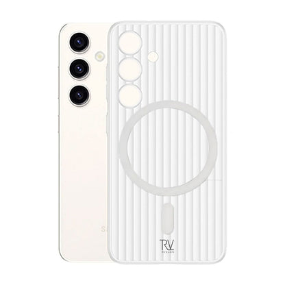 Samsung Galaxy S24 Plus Mobilskal Korrugerad med Magnet Rvelon - Vit image 1