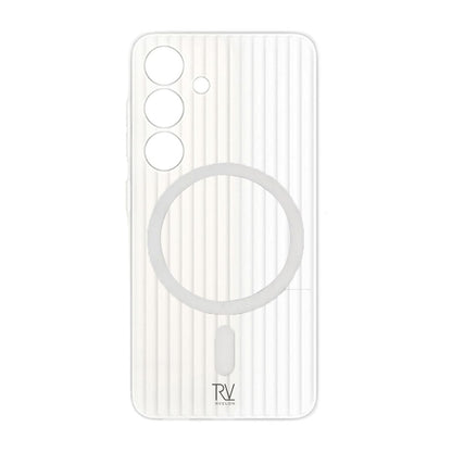 Samsung Galaxy S24 Plus Mobilskal Korrugerad med Magnet Rvelon - Vit image 2
