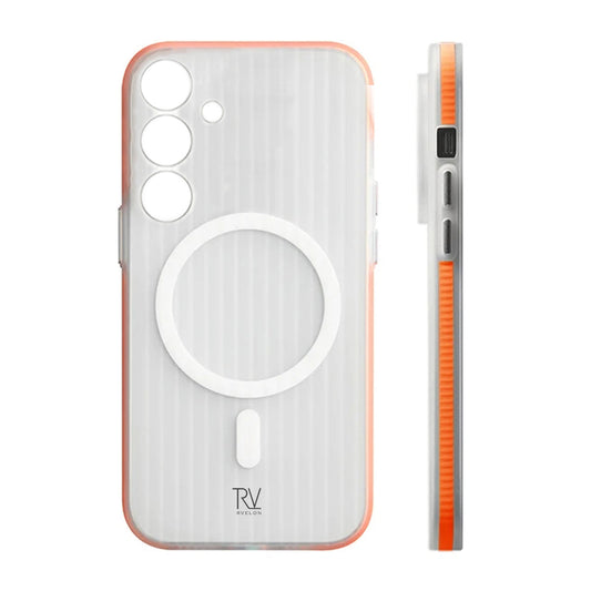 Samsung Galaxy S24 Plus Mobilskal Korrugerad med Magnet Rvelon - Orange image 1