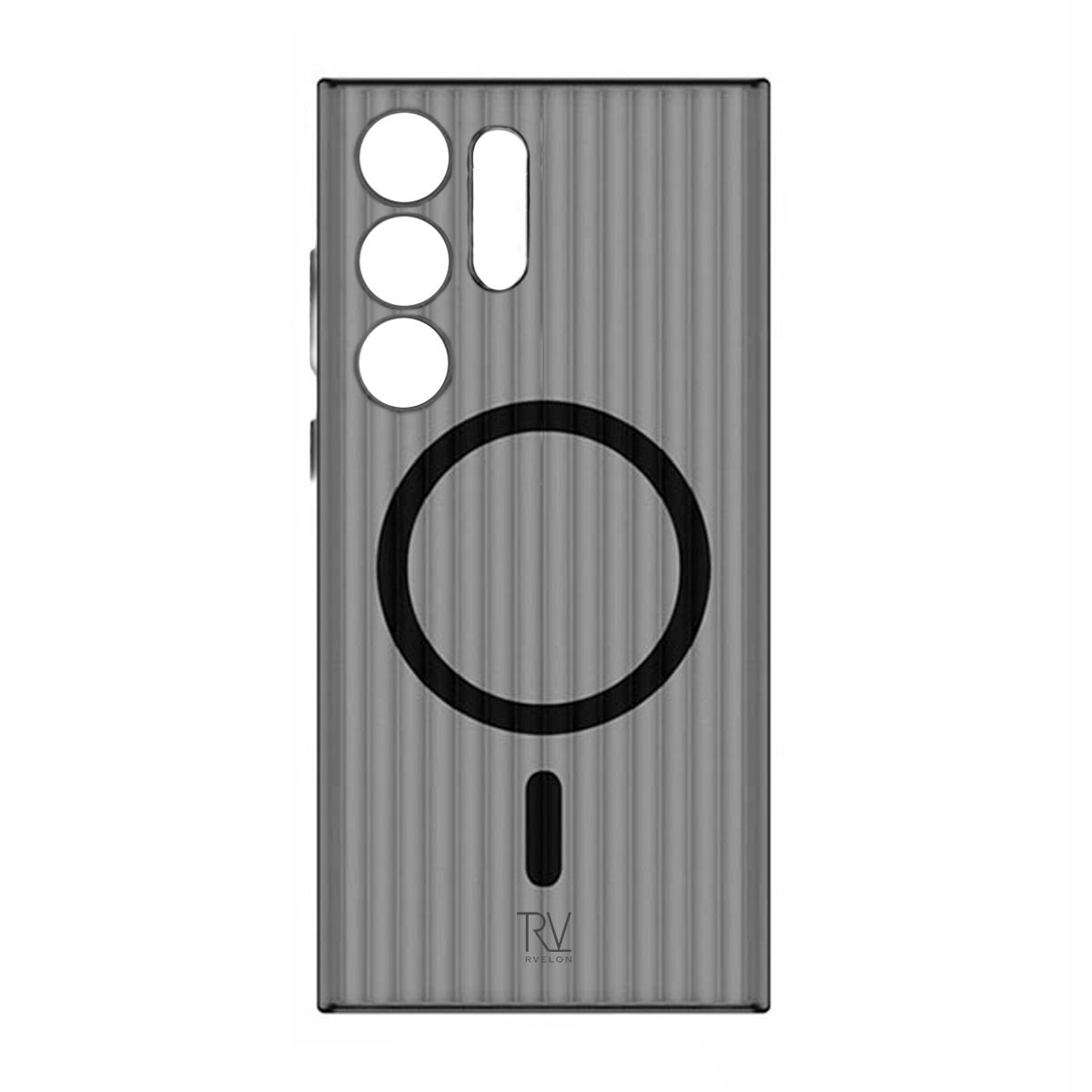 Samsung Galaxy S24 Ultra Mobilskal Korrugerad med Magnet Rvelon - Svart image 2
