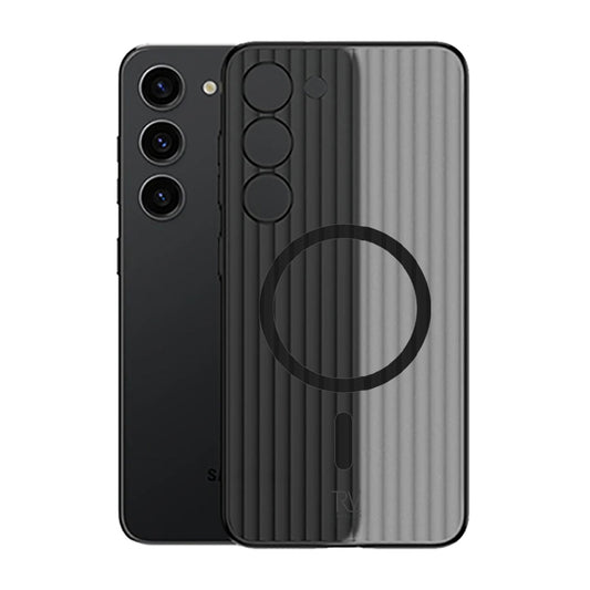 Samsung Galaxy S23 Mobilskal Korrugerad med Magnet Rvelon - Svart image 1