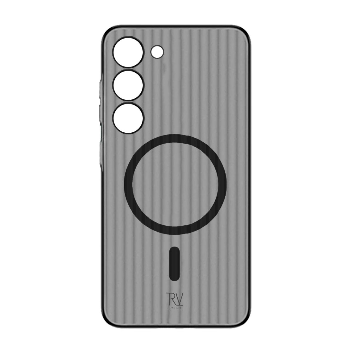 Samsung Galaxy S23 Mobilskal Korrugerad med Magnet Rvelon - Svart image 2