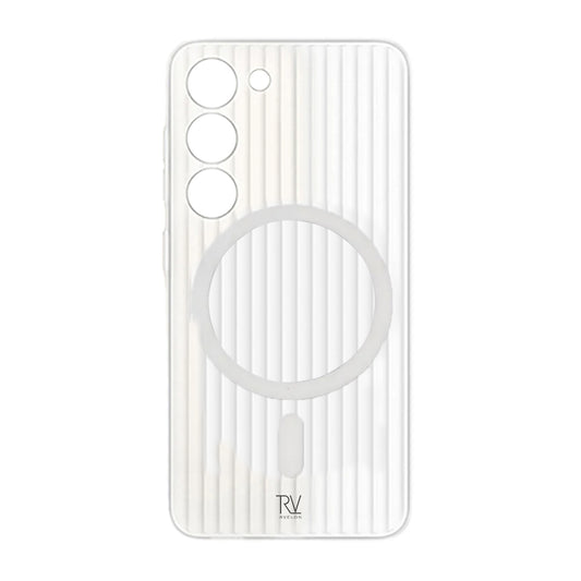Samsung Galaxy S23 Mobilskal Korrugerad med Magnet Rvelon - Vit image 2