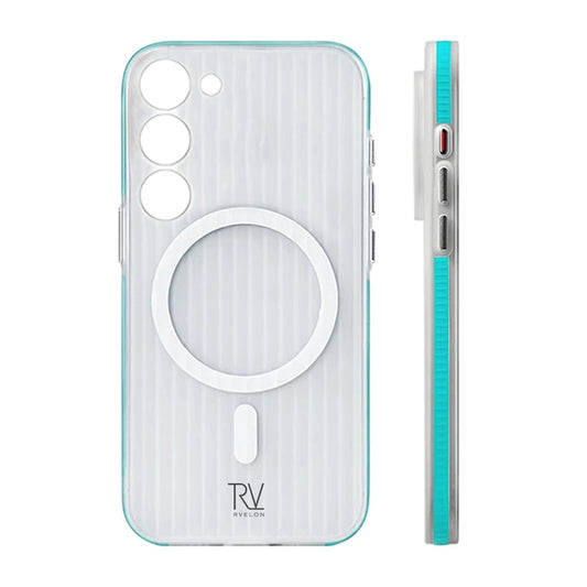 Samsung Galaxy S23 Mobilskal Korrugerad med Magnet Rvelon - Blå image 1