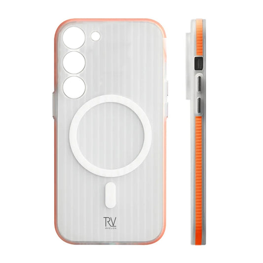 Samsung Galaxy S23 Mobilskal Korrugerad med Magnet Rvelon - Orange image 1